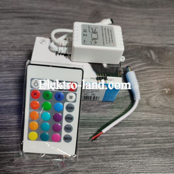 RGB Контроллер  инфракрасный 12A пульт 24 кнопки AVT 